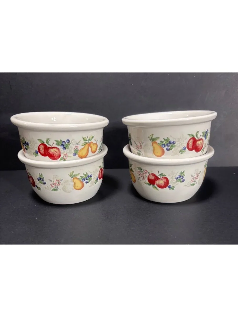 Corelle Coordinates Chutney Stoneware Fruit Dessert Bowls Set Of 4 Fruit Pattern